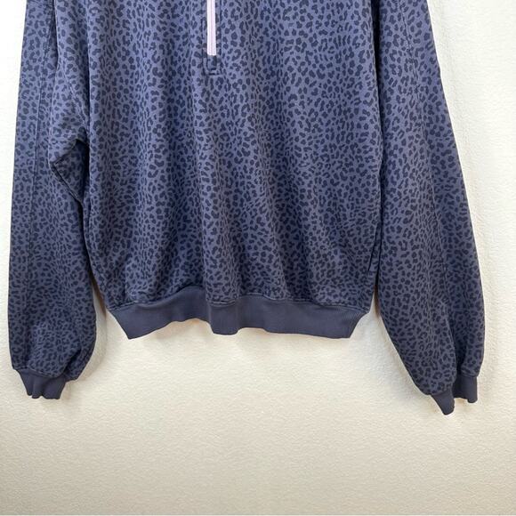 FABLETICS Grey Purple Leapord Forever Fleece 1/2 Zip Sweatshirt Women's Size XXL - Picture 7 of 15